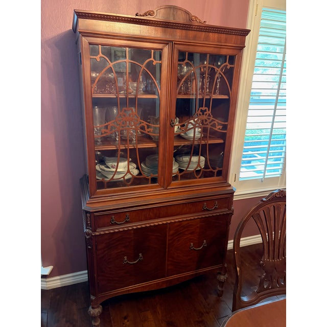 Neoclassical Antique 9-Piece Mahogany Dining Set - Excellent Restoration Project For Sale - Image 3 of 5