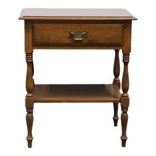 Ethan Allen Heirloom Nutmeg Maple Colonial Early American 22" Tiered Nightstand 10-5326 For Sale