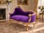 French Late20C Artisan Louis XVI Gold Purple Beech Settee For Sale - Image 3 of 10