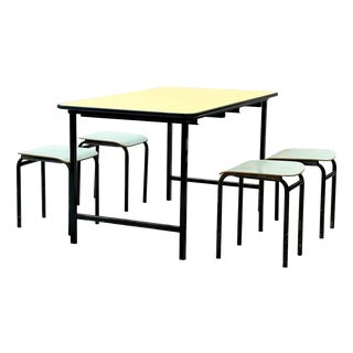 Vintage Kelko Table Set with Four Stools, Switzerland, 1960s, Set of 5 For Sale