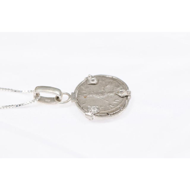 Silver Roman Coin Pendant w/ Silver Trim & Bail For Sale - Image 8 of 10