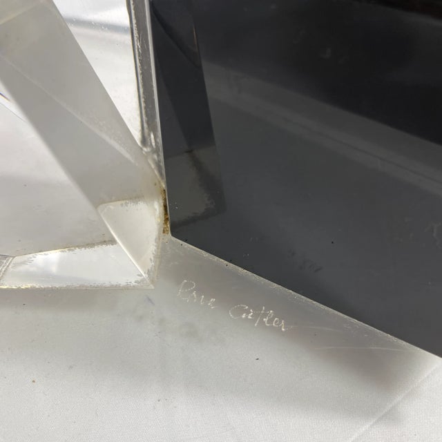 Mid 20th Century Rona Culter Lucite & Chrome Sculpture For Sale - Image 9 of 12