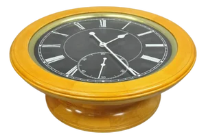 Vintage 1978 Paul Persoff Design Large Custom Working Clock Coffee Table