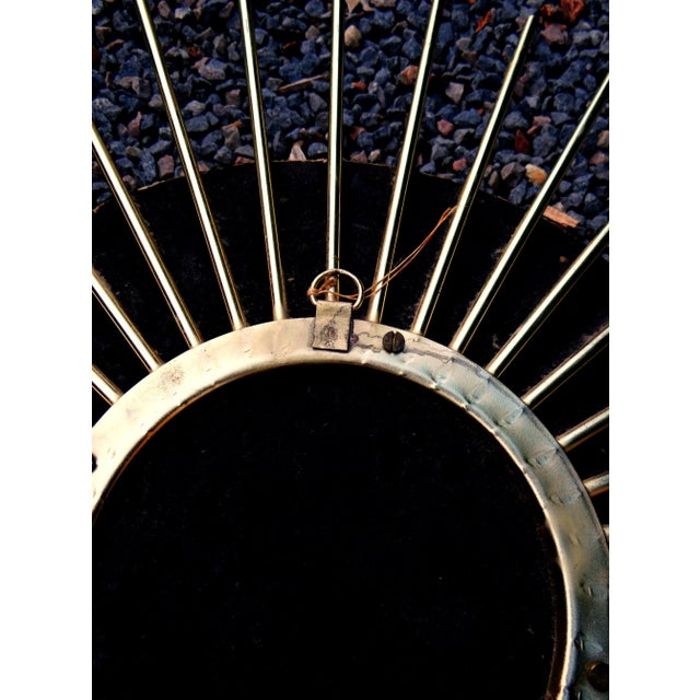 Gold Mid-Century Modern Witch Eye Sunburst Mirror in Gold Brass, 1960s For Sale - Image 8 of 10