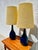 Mid-Century Modern A Pair of Mid Century Modern Blue Glazed Ceramic Table Lamps With Original Fiberglass Shades by Lotte and Gunnar Bostlund, Unmarked For Sale - Image 3 of 12