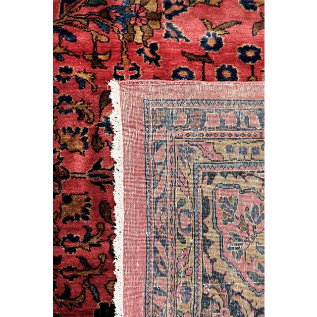 Pasargad Home Antique Kashan Wool Area Rug-12' 0" X 15' 0" , Burgundy For Sale - Image 4 of 7