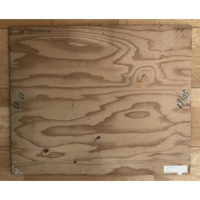 Henri Châtillon, La Fontaine, Cheseaux, 1949, Oil on Wood For Sale - Image 7 of 8