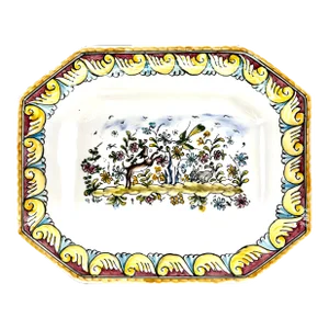 1960s Mid Century Arte Cerâmica Gimboa Hand Painted Portugal Platter