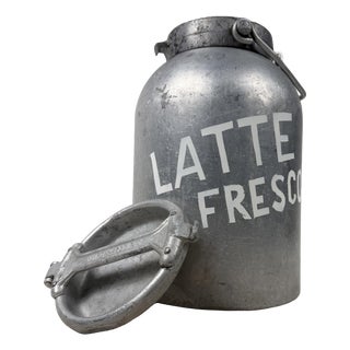 Antique Aluminum Fresh Milk Can, 1950s For Sale