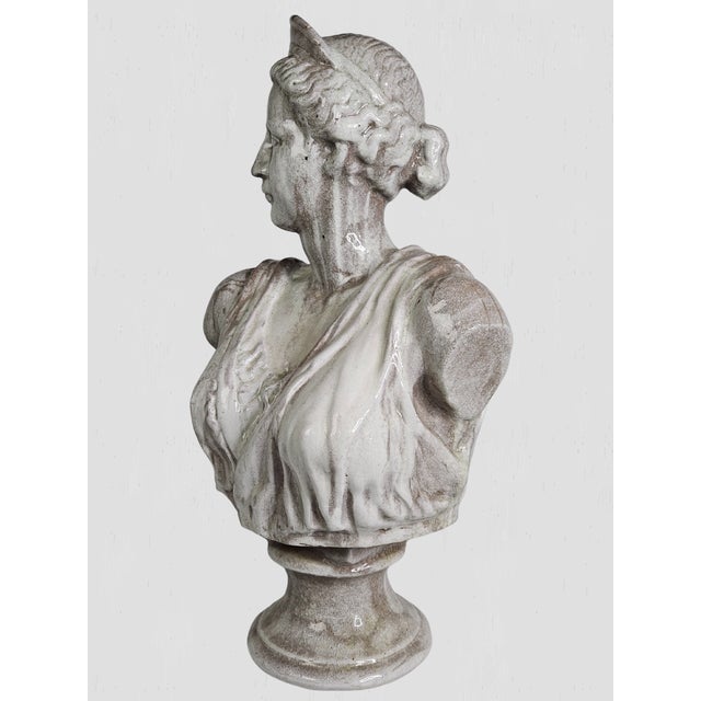 19th C. Glazed Terracotta Bust of Diana For Sale In Greensboro - Image 6 of 11