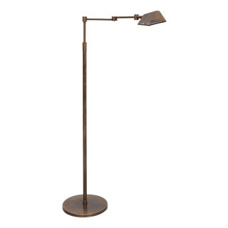 Bronze Library Swing Arm Floor Lamp, Germany, 1980 For Sale