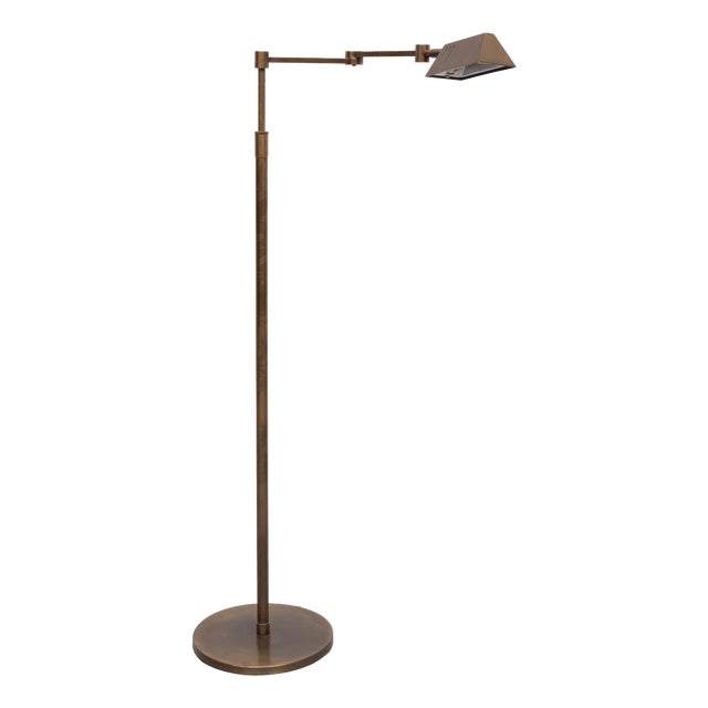 Bronze Library Swing Arm Floor Lamp, Germany, 1980 For Sale