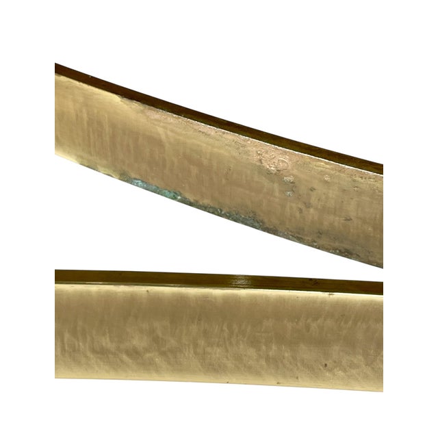 1980s Vintage Hollywood Regency La Barge Style Hoof Foot Brass and Glass Oval Coffee Table For Sale - Image 5 of 13