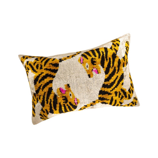Make a statement with the Bengali Silk Velvet Ikat Throw Pillow Cover, where fierce artistry meets luxurious texture....