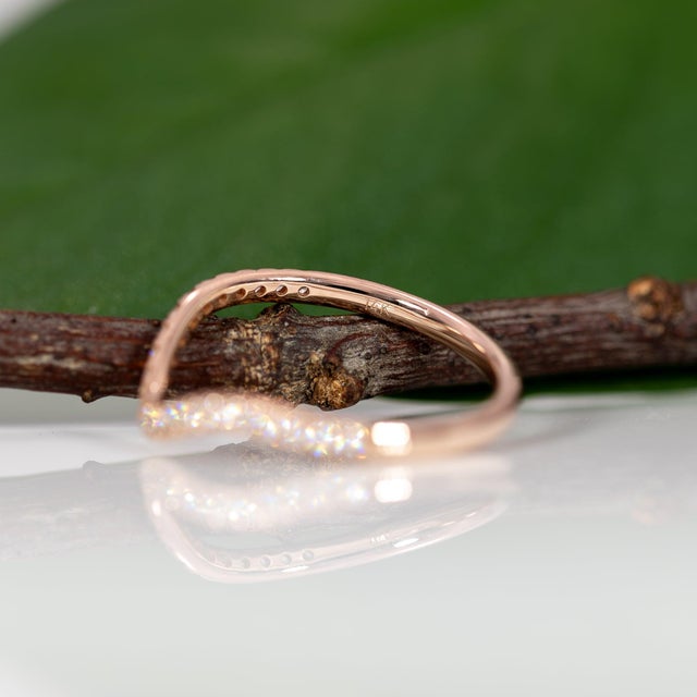 Earth-Mined Diamond Band Ring: Solid 14k Gold - Stackable Band Ring, Size 6.75 For Sale - Image 11 of 11