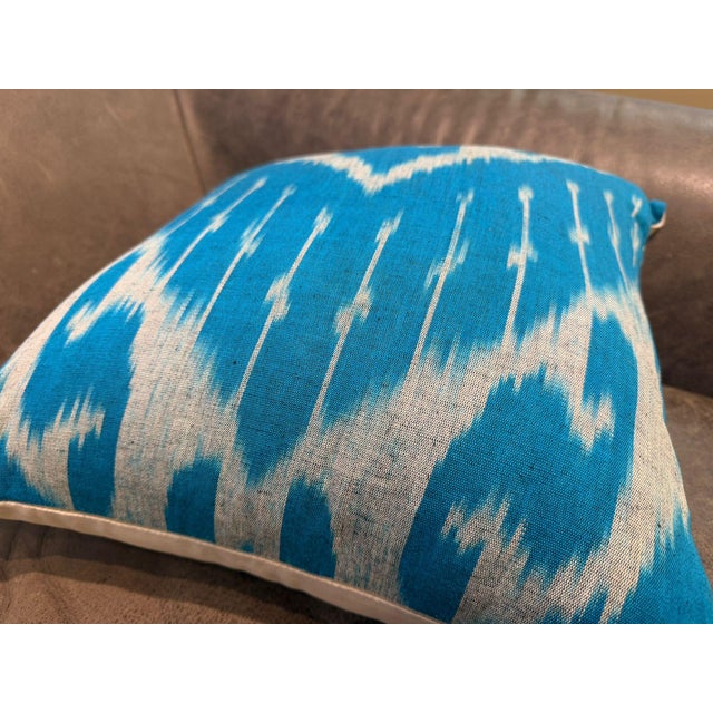 Vintage Silk Ikat Square Cushion Cover For Sale - Image 12 of 13
