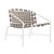 Brown Jordan Kantan Aluminum Lounge Chair in Chalk with Mica Suncloth Strapping For Sale