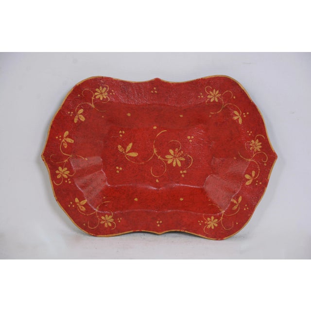 Vintage Hand-Painted Desktop Decoration Plate/Tray For Sale In New York - Image 6 of 6