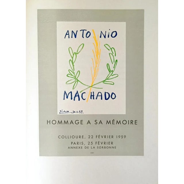 Pablo PICASSO - Hommage Antonio Machado, 1959 beautiful original lithograph signed in the plate, from 'Affiches...