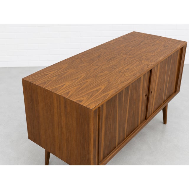 Apartment Sized Mid Century Modern Credenza | Walnut Sideboard by Bruno Hansen, Made in Denmark For Sale - Image 10 of 12