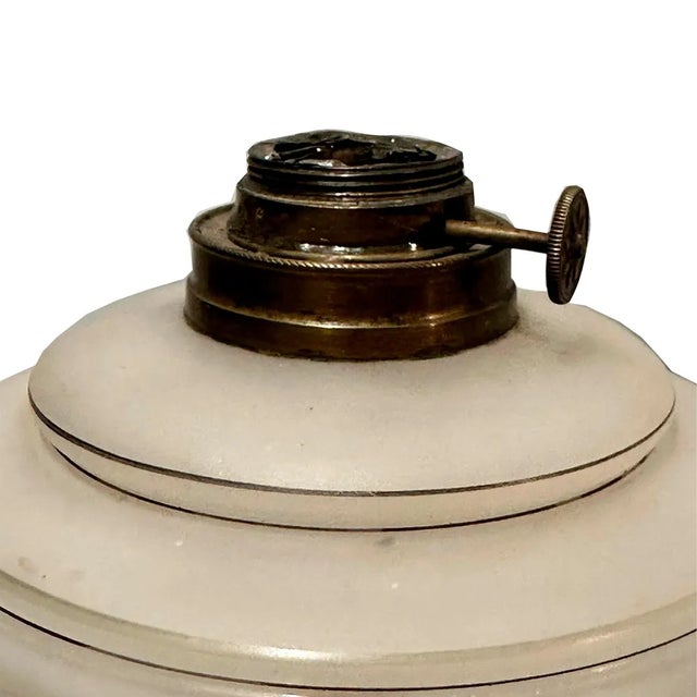 Hand-crafted white opaline lamp from the Royal Factory of La Granja with hand-painted floral details. Up to 250V...