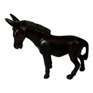 Vintage Bronze Donkey Figurine, 1950 For Sale