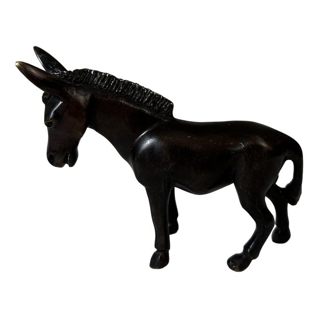 Vintage Bronze Donkey Figurine, 1950 For Sale