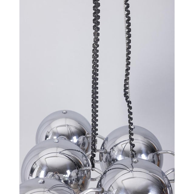 Silver Chrome Metal Chandelier by Goffredo Reggiani for Reggiani, 1970s For Sale - Image 8 of 13