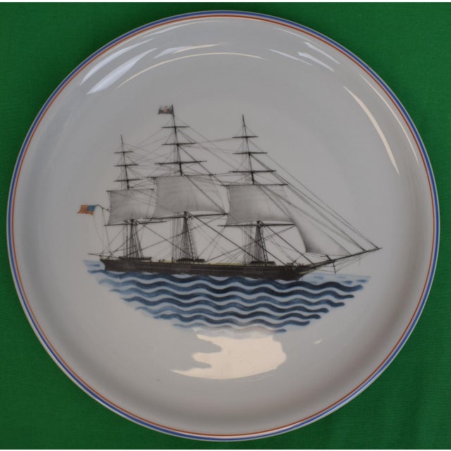 Set X 6 Mottahedeh Our Maritime Heritage C1987 Porcelain Dinner Plates For Sale - Image 10 of 13