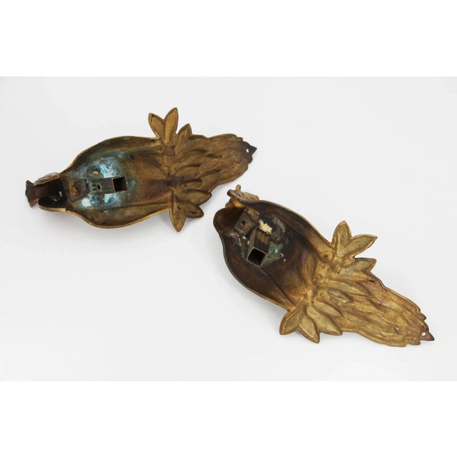 French Mid-Century Gilt Bronze Birds Drapery Rod Holders For Sale - Image 11 of 12