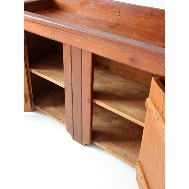 Late 19th Century Antique Primitive Wood Dry Sink Cabinet For Sale - Image 5 of 17