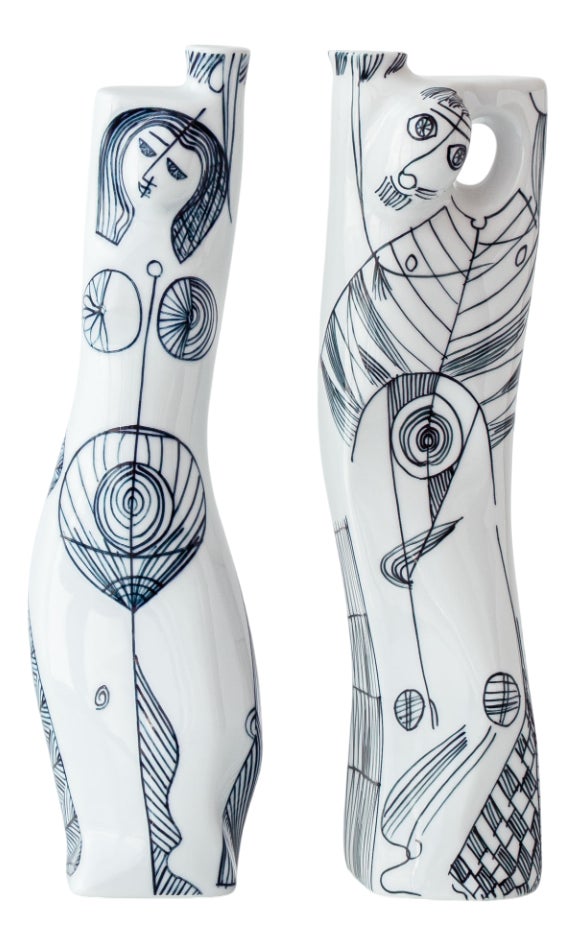 Anthropomorphic Figural Vases by Sargadelos, Set of 2 | Chairish