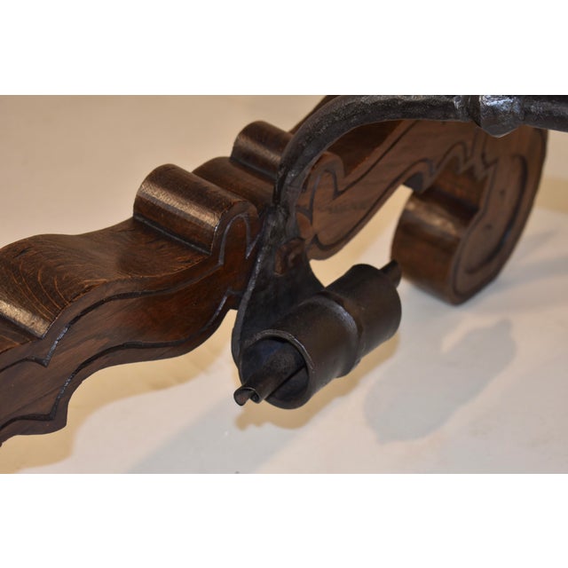 Wood Oak and Walnut Spanish Parquet Top Table, Circa 1900 For Sale - Image 7 of 10