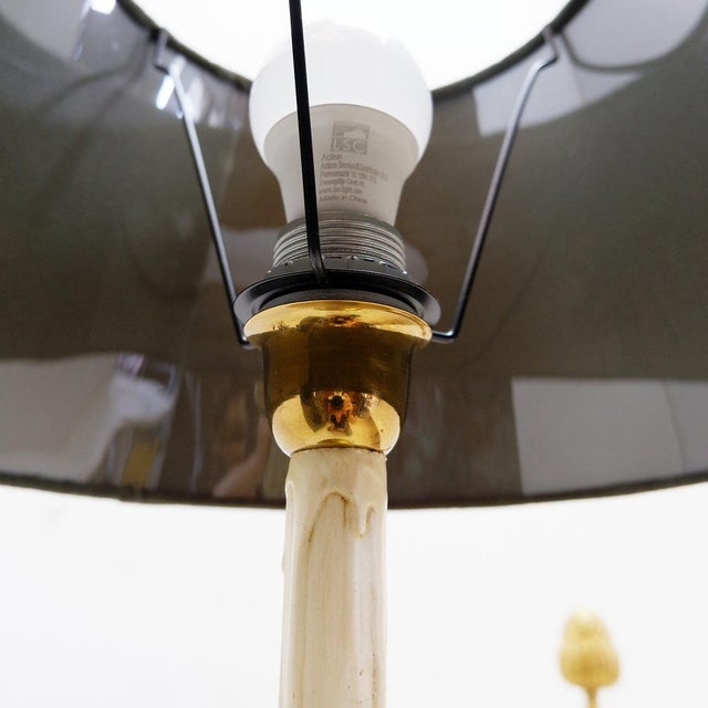 Vintage Brass and Wood Reading Floor Lamp For Sale - Image 11 of 16