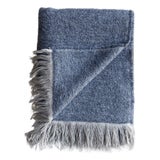 Dark Grey Belgian Linen and Wool Throw For Sale