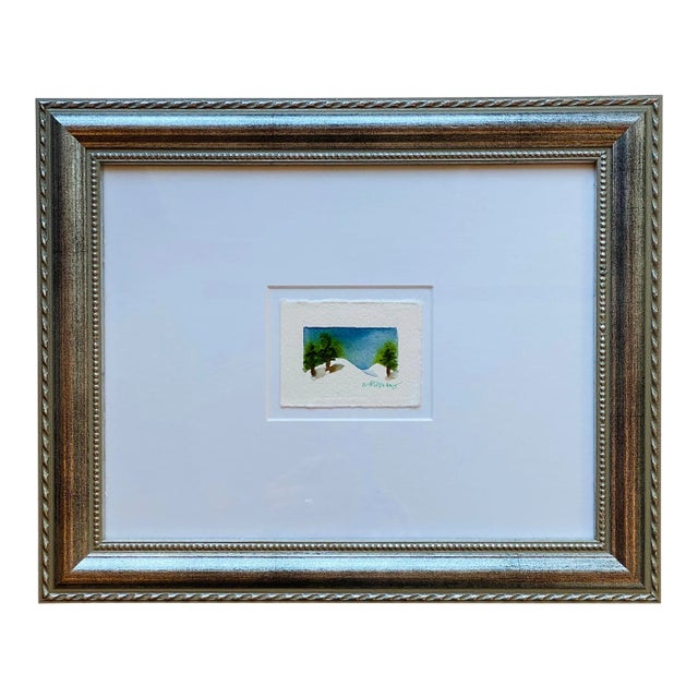 "Drifts" Original Miniature Watercolor Landscape by Michelle Owenby For Sale