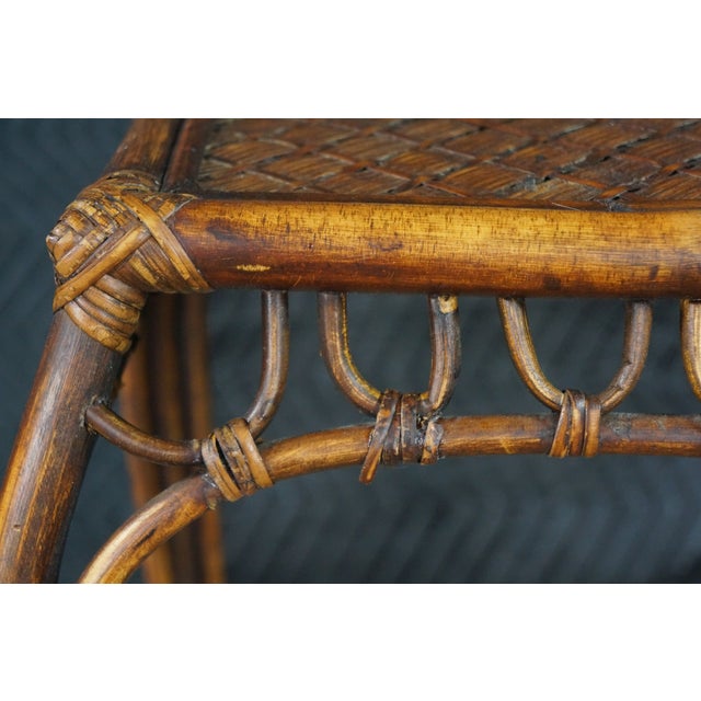 Mid-Century Modern Bentwood Woven Rattan Pedestal Table Sculpture Stand Boho 24" For Sale - Image 17 of 17
