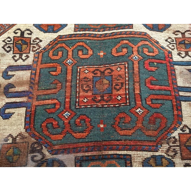 Terra Cotta Antique Karachov Kazak Area Rug, Hand-Knotted Wool, Caucasus, 1800s, 5’ x 7’ For Sale - Image 8 of 18