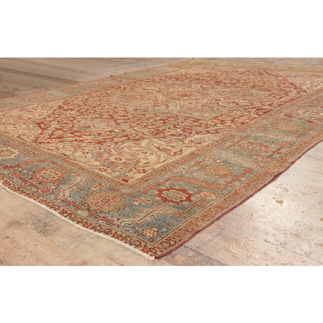 Brick Red Antique Persian Heriz Rug, 07'07 X 10'10 For Sale - Image 8 of 10