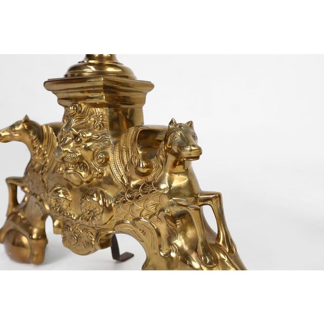 Metal Large Vintage Neo-Classical Copper Firebucks, France, 1940, Set of 2 For Sale - Image 7 of 12