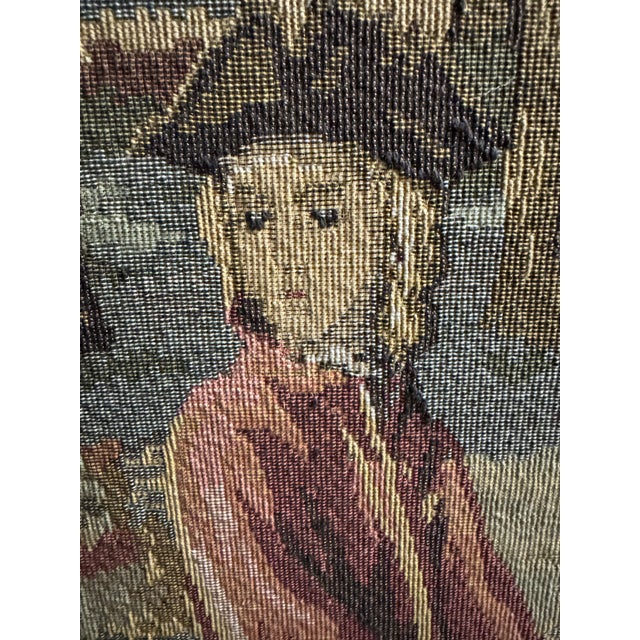 Impressive large-scale mid-20th-century European woven Jacquard tapestry depicting an elegant traditional hunting scene in...