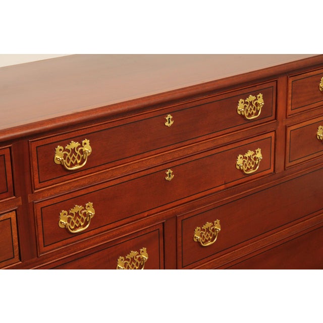 Brown Stickley Chippendale Style Inlaid Mahogany Dresser For Sale - Image 8 of 12
