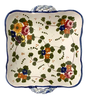 Vintage Italian Ceramic Hand Painted Botanical Catch All