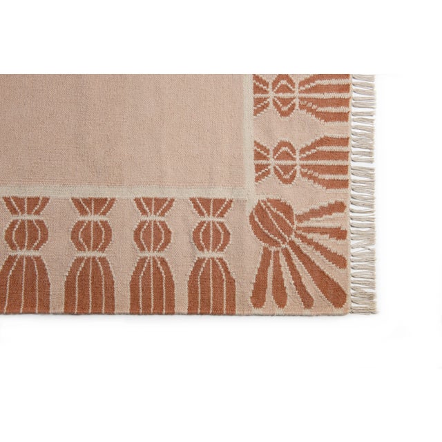 Part & Parcel Goods Wool Tassel Rug, 5' x 8', Bisque, Topaz and Eggshell For Sale - Image 4 of 6