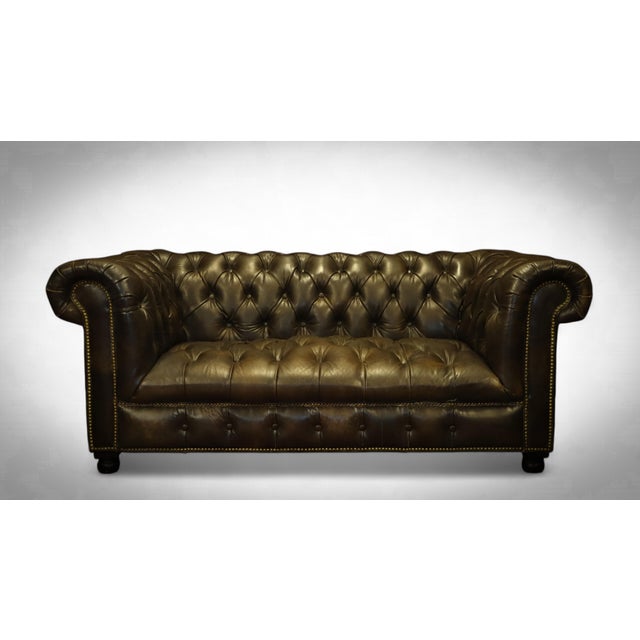 Westminster Button Sofas and Ottoman in Black Leather from Timothy Oulton, 2010s, Set of 3 For Sale - Image 13 of 14