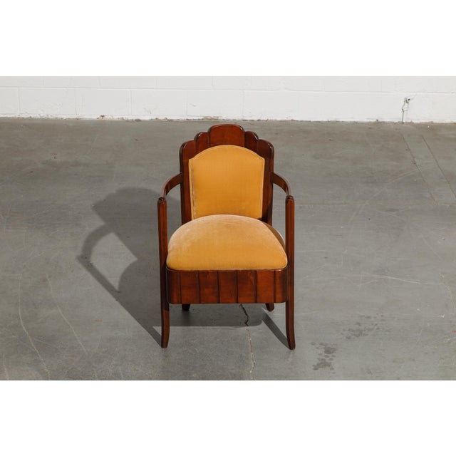 Important Pierre Patout Mahogany Dining Chairs from S.S. Île de France, c. 1927 - Set of 6 For Sale - Image 9 of 12