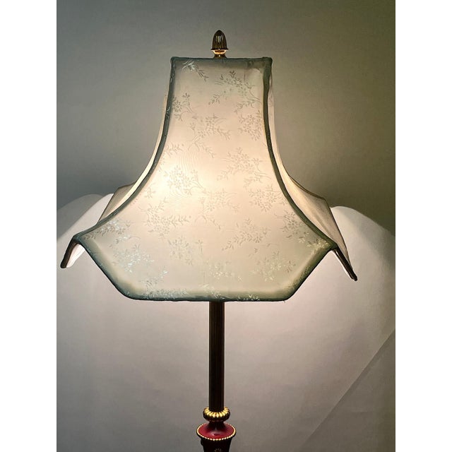 Empire Brass Table Lamp with Fabric Shade from Unbekannt, 1960s For Sale - Image 10 of 11