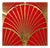 Red Glass Panel, 1980s For Sale