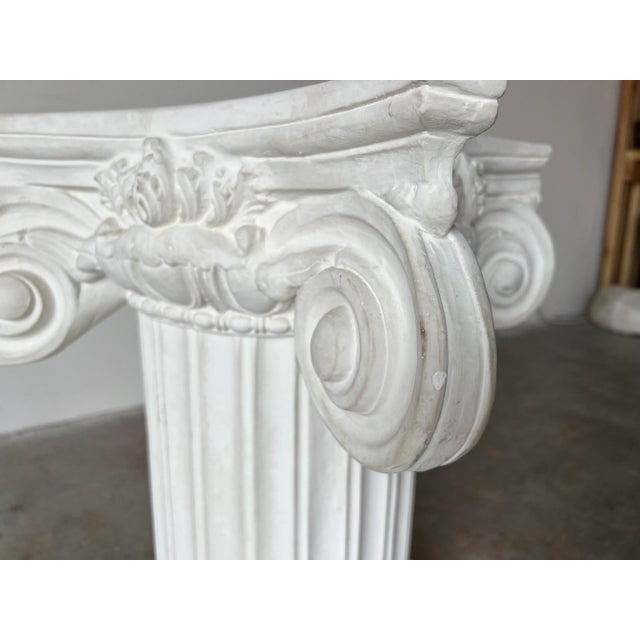 Vintage Neoclassical - Style Column Plaster Pedestal / Side Table Base For Sale - Image 4 of 13