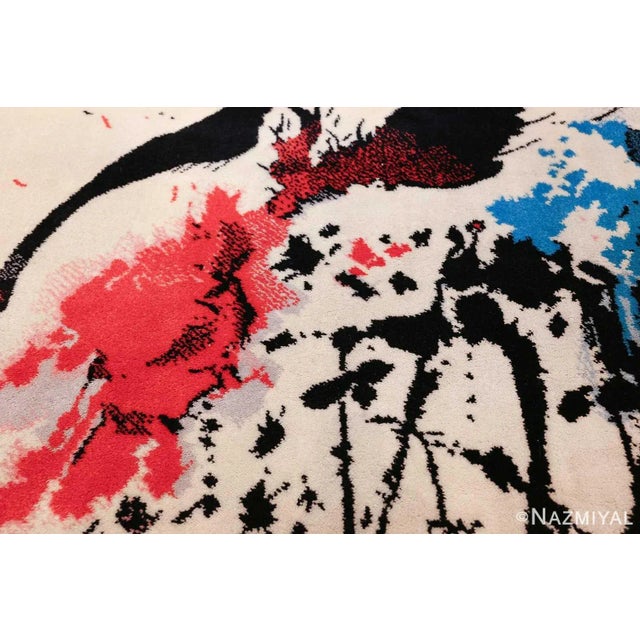 Textile Nazmiyal Collection Vintage Scandinavian Ege Art Line Robert Jacobsen Rug For Sale - Image 7 of 9